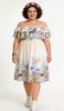 Picture of PLUS SIZE PRINTED DRESS WITH RUFFLED COLLAR